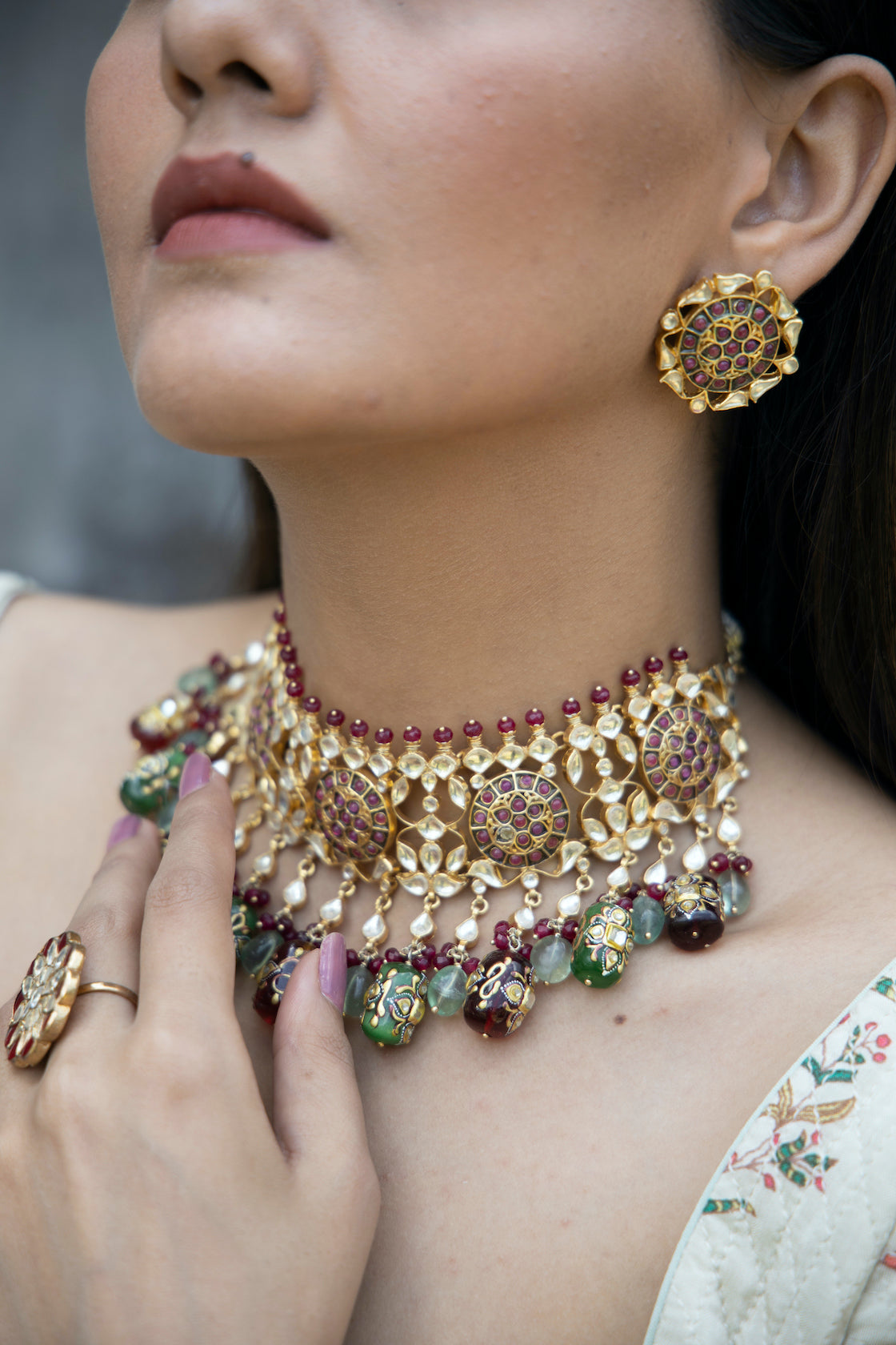 Silver Grand Choker Set