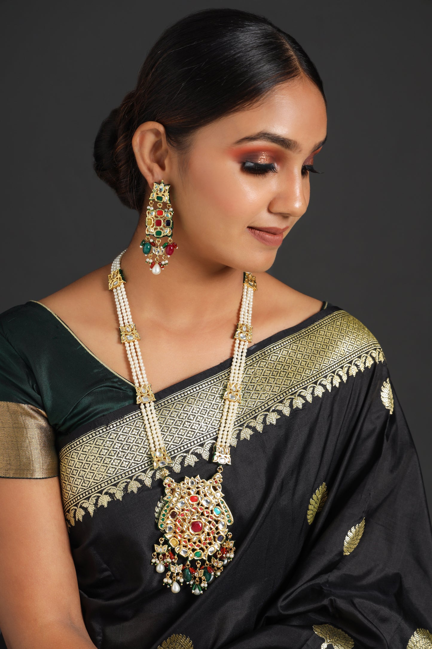 Lightweight Kundan Long Necklace Set