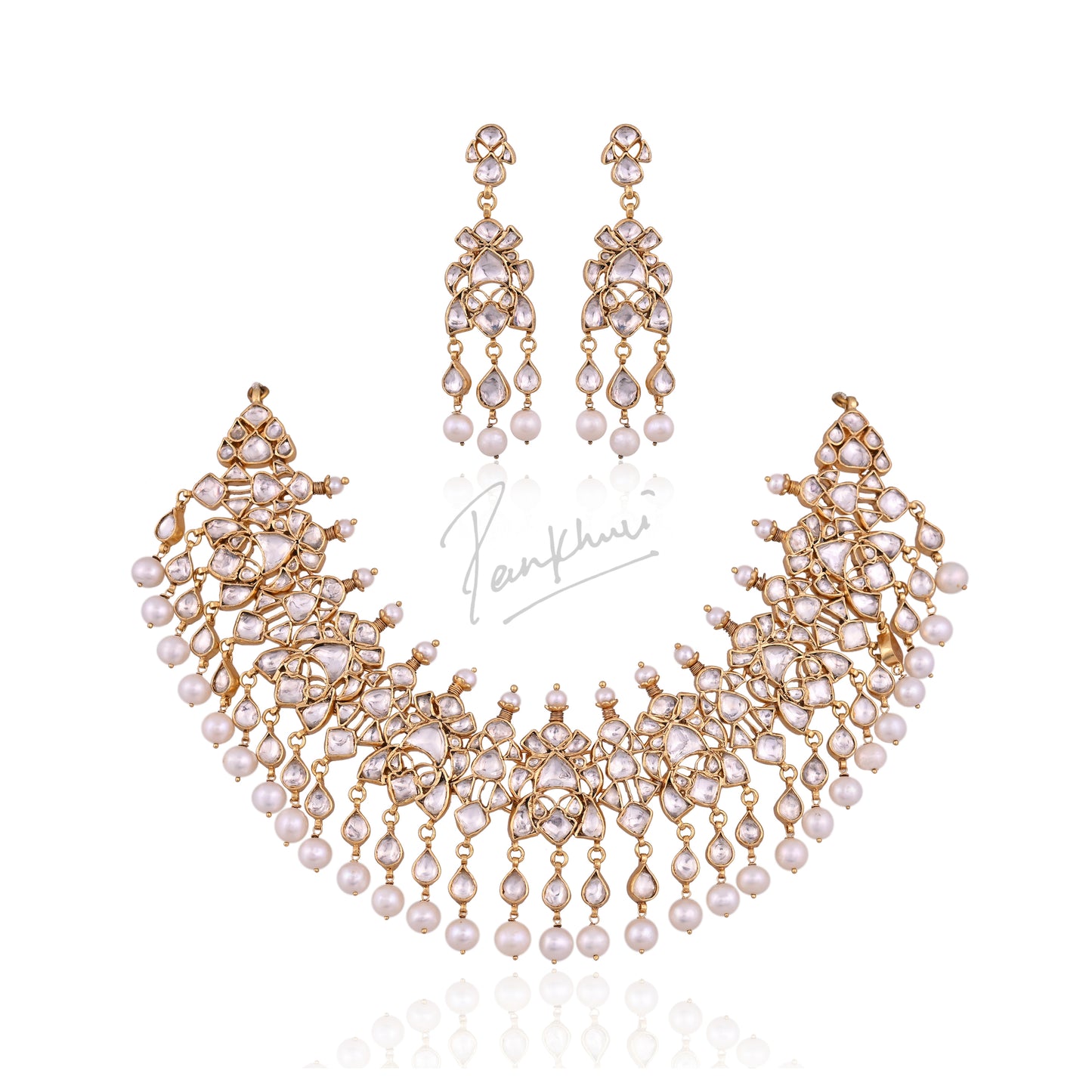 Pearl Cascade Polki Set