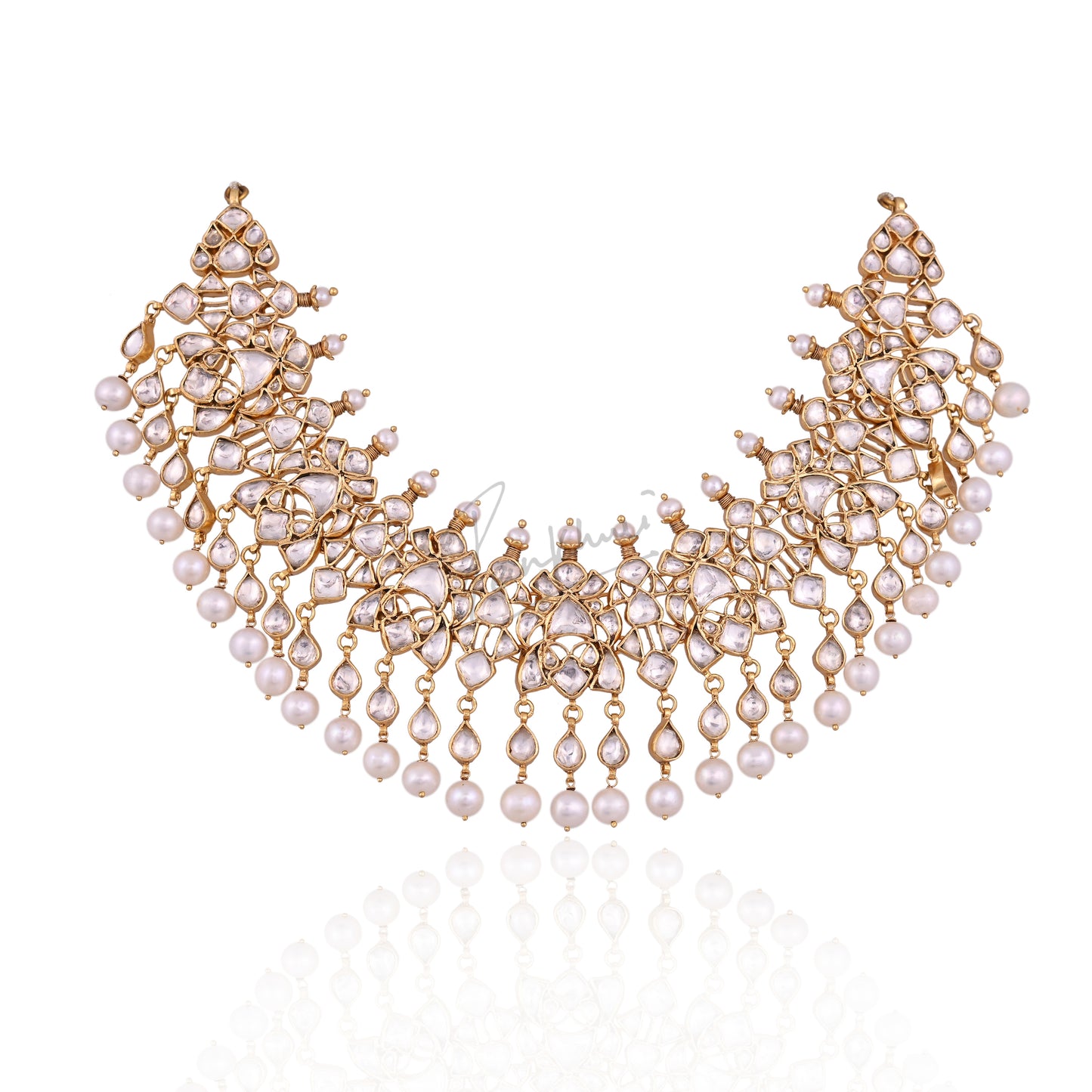 Pearl Cascade Polki Set