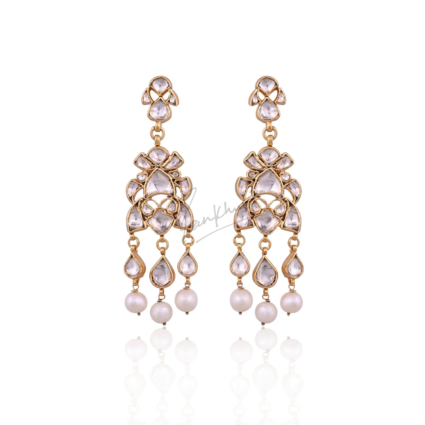 Pearl Cascade Polki Set