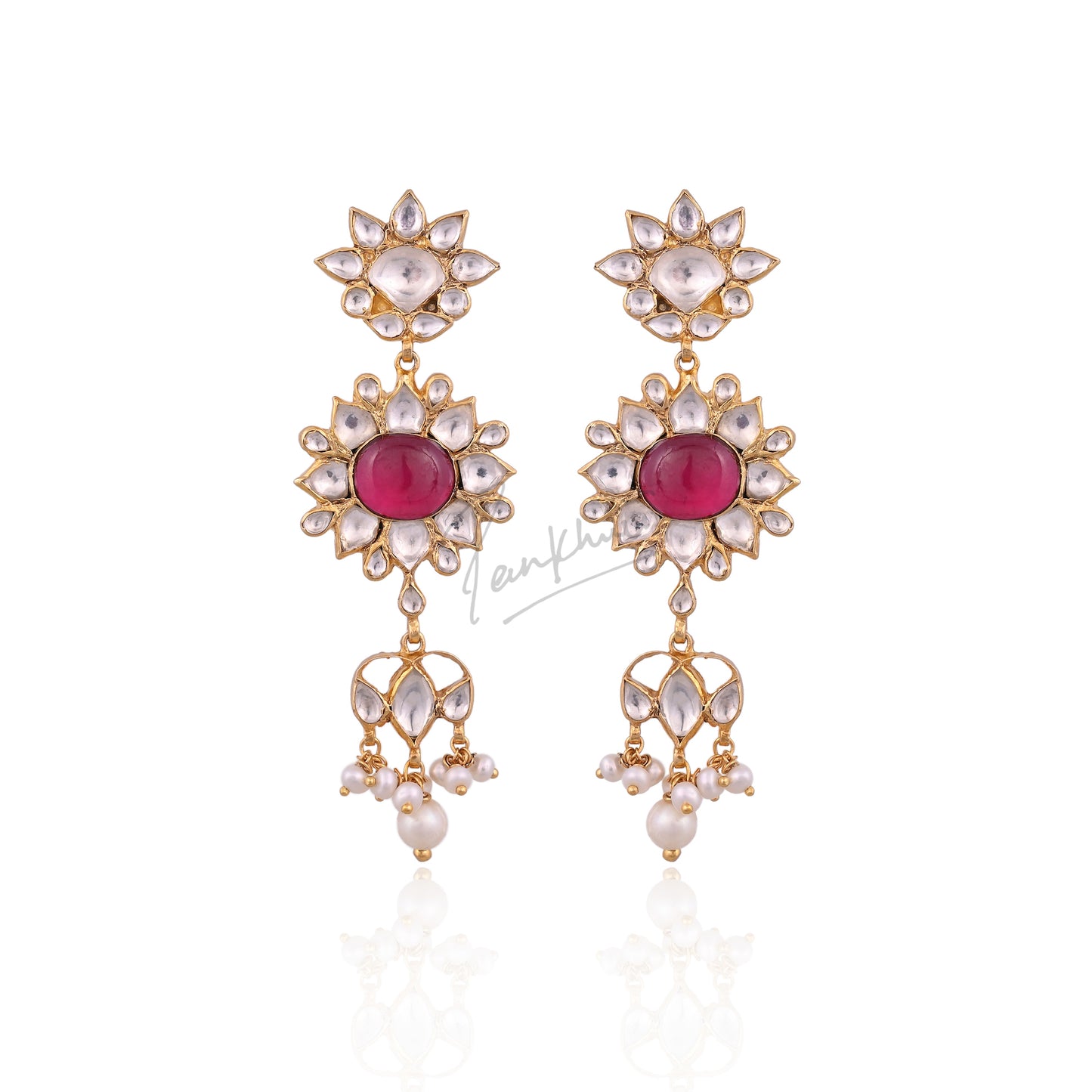 Sunflower Ruby Pendant Set (Long)