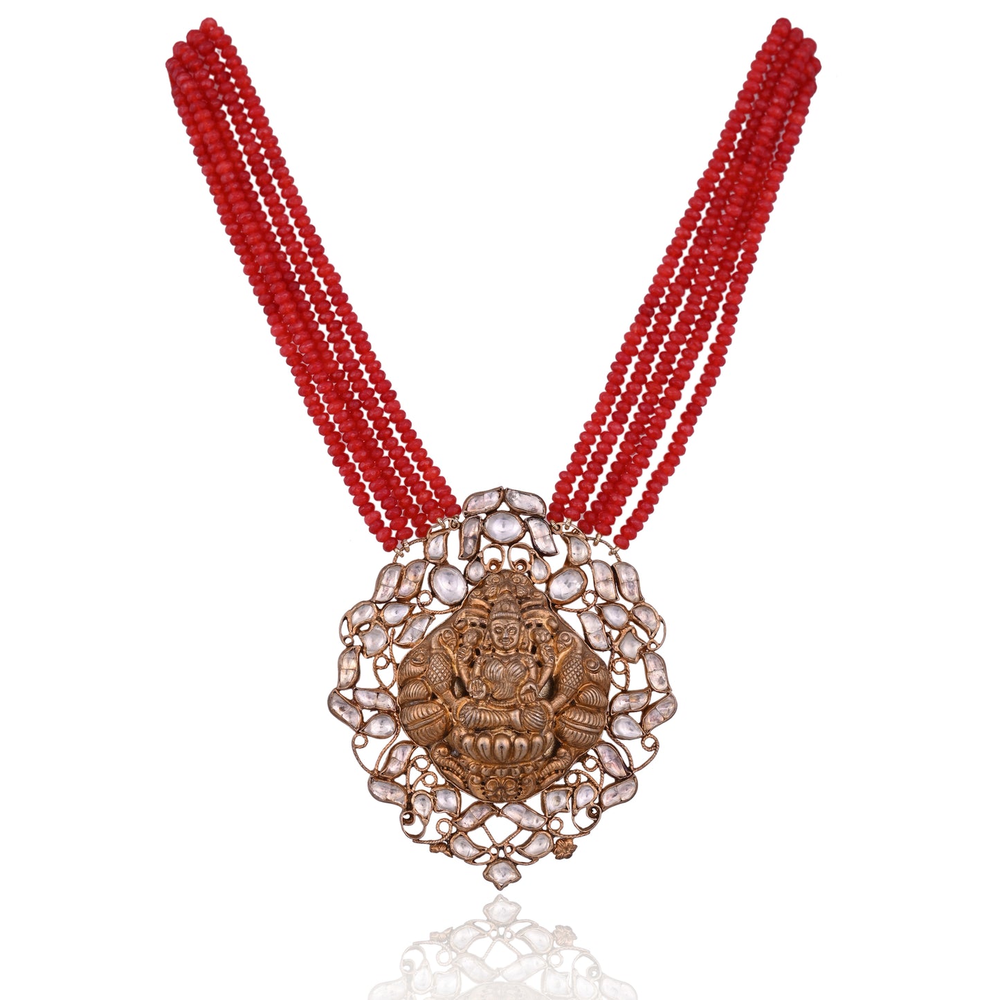 Devi Red Mala Temple Necklace