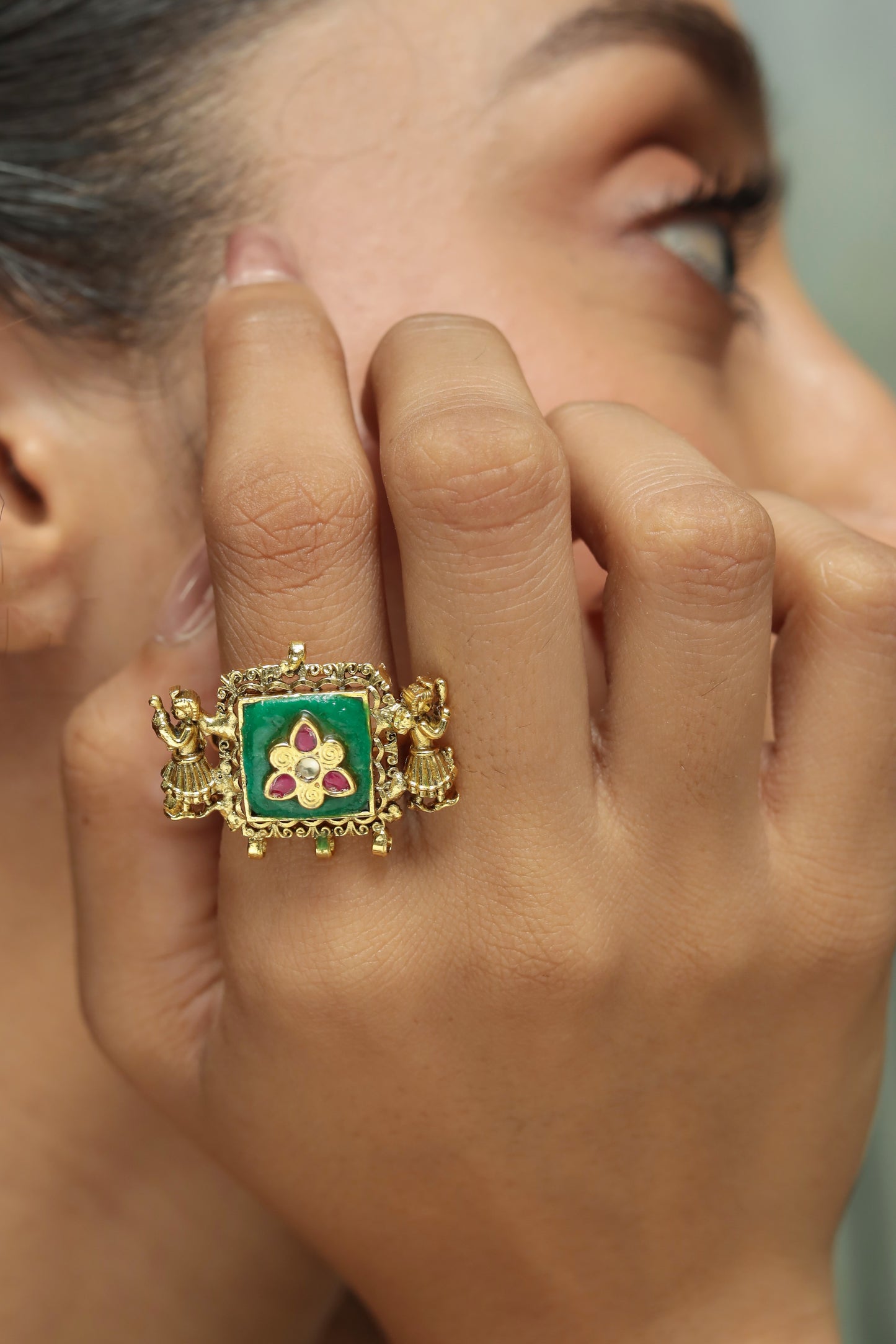 Rangoli Jadau Ring