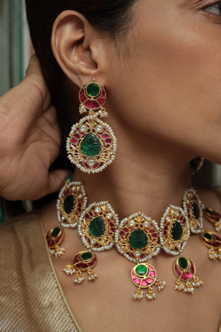 Meher – Classic Jadau Pearl Necklace Set