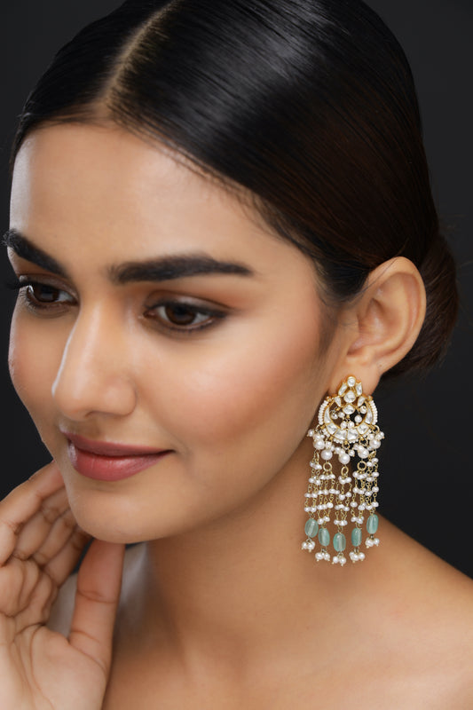 Sea Green Polki Earrings