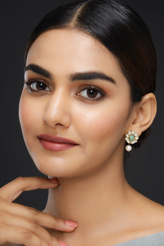Firoza with Pearl Drop Earrings
