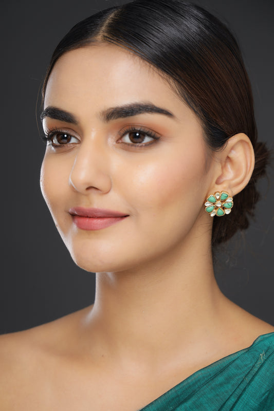Firoza & Polki Studs