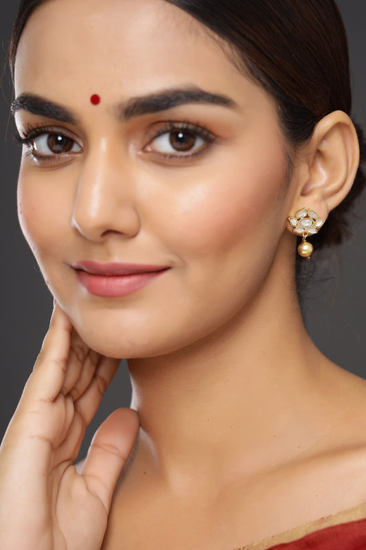 Polki & Gold Drop Studs