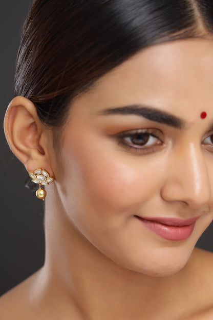 Polki & Gold Drop Studs