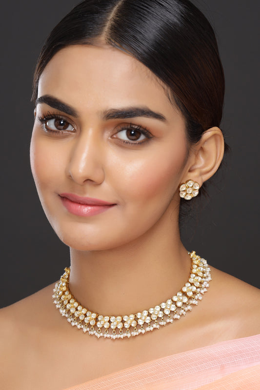 Polki Floral Choker Set