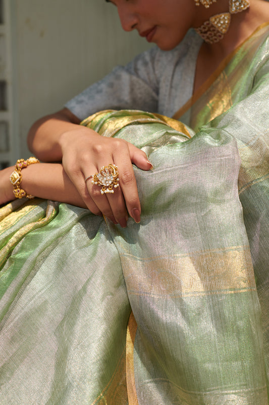 Pearl Polki Elephant Ring