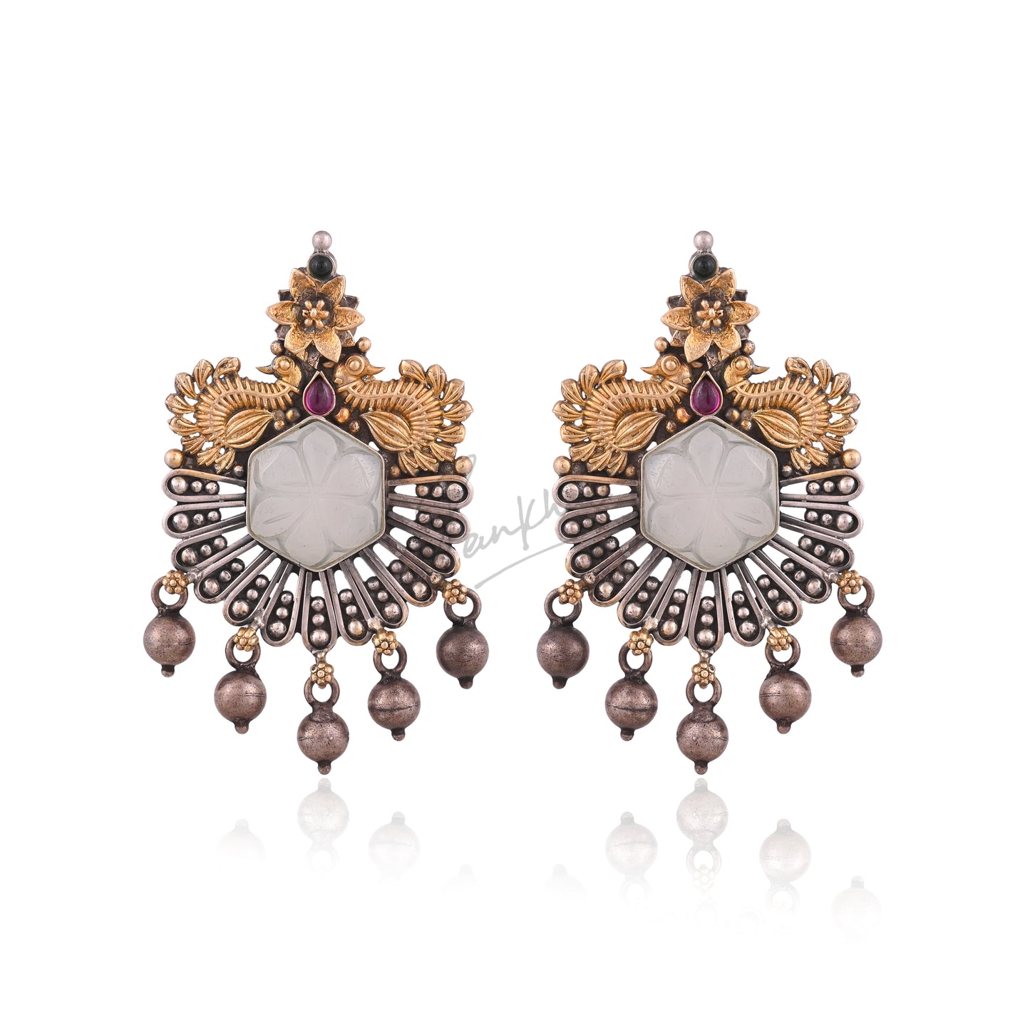 Regal Peacock Bloom Earrings