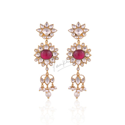 Sunflower Ruby Pendant Set (Long)