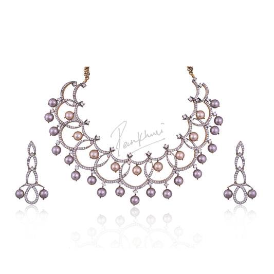 Champagne Pearl CZ Set