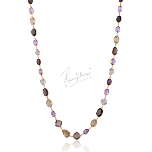 Stone Mosaic Long Necklace