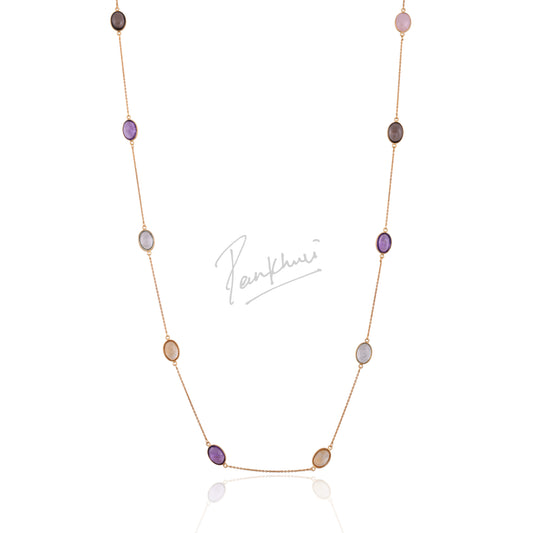 Pastel Stone Cascade Necklace