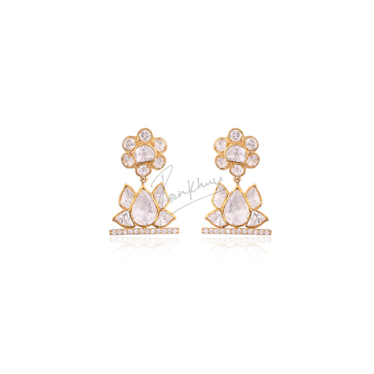 Lotus Moissanite Earrings
