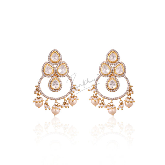 Pearl Drop Moissanite Jhumkis
