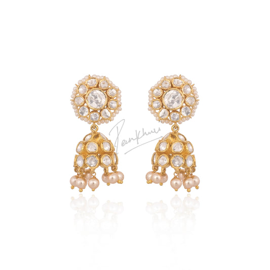Moonlit Moissanite Jhumkis