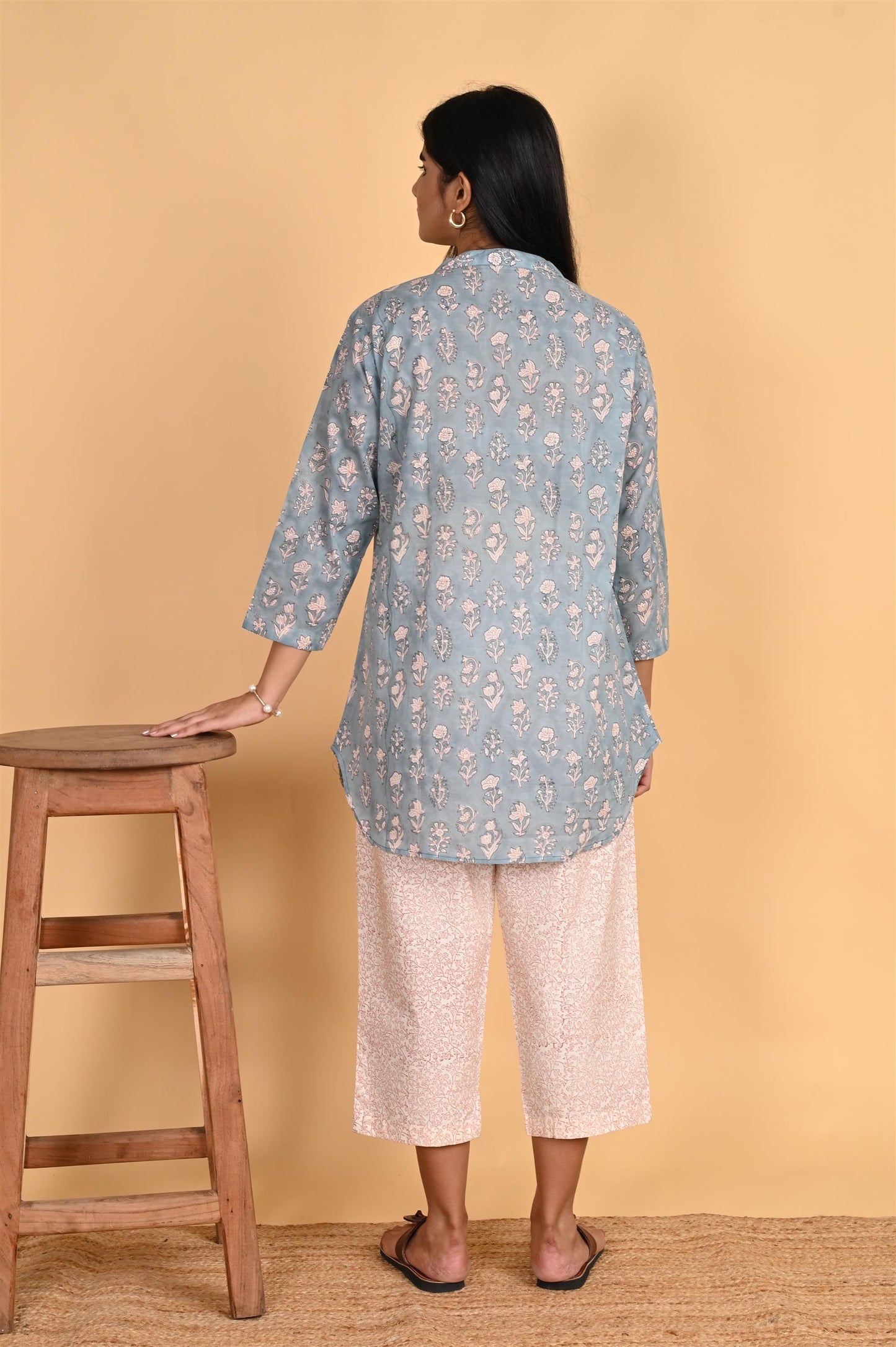 FLORAL HARMONY BLUE WITH VINE PANTS