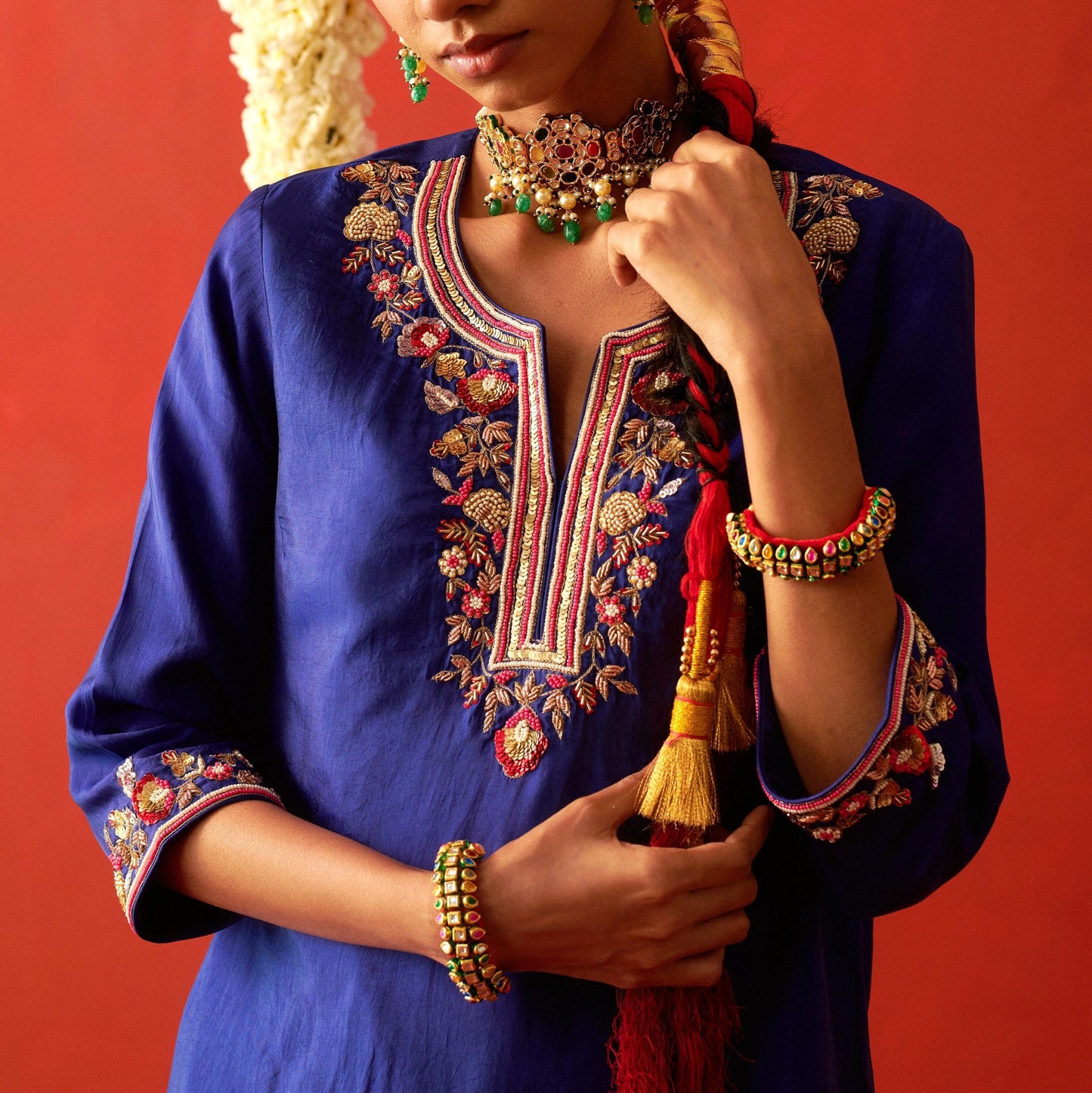 Multicolour Kundan Meena Choker Set
