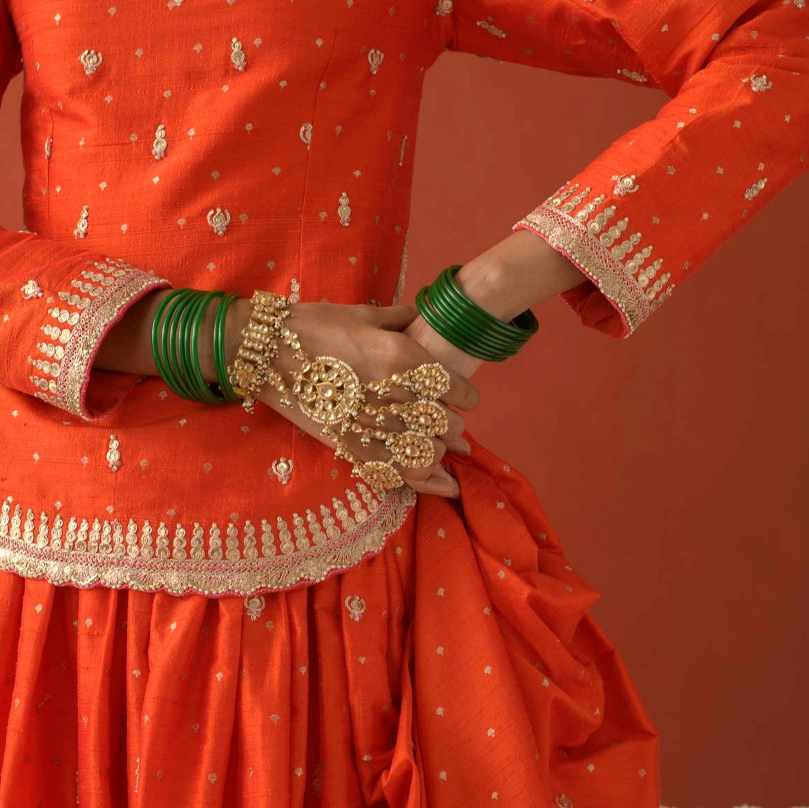 4-Ring Polki Hath Phool