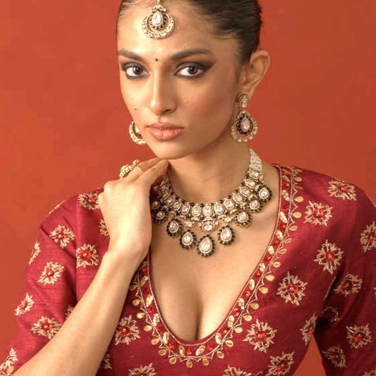 Red CZ Necklace Set (Anti-Tarnish)