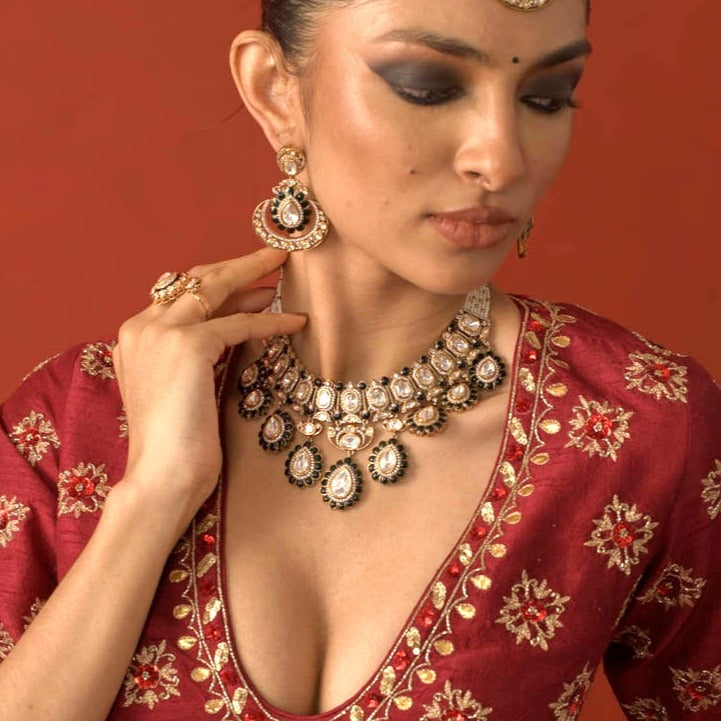 Red CZ Necklace Set (Anti-Tarnish)
