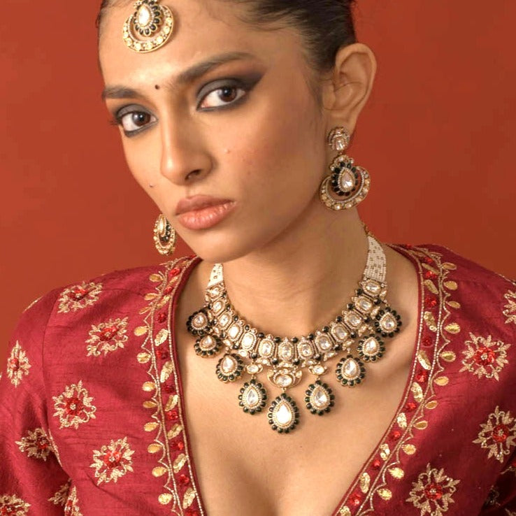 Red CZ Necklace Set (Anti-Tarnish)