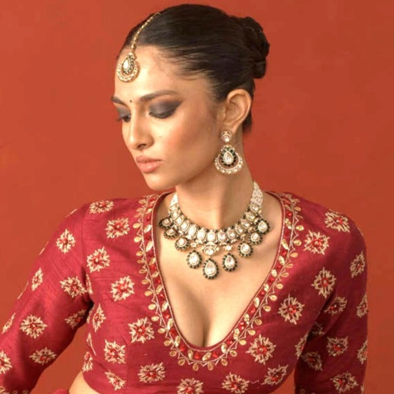 Red CZ Necklace Set (Anti-Tarnish)