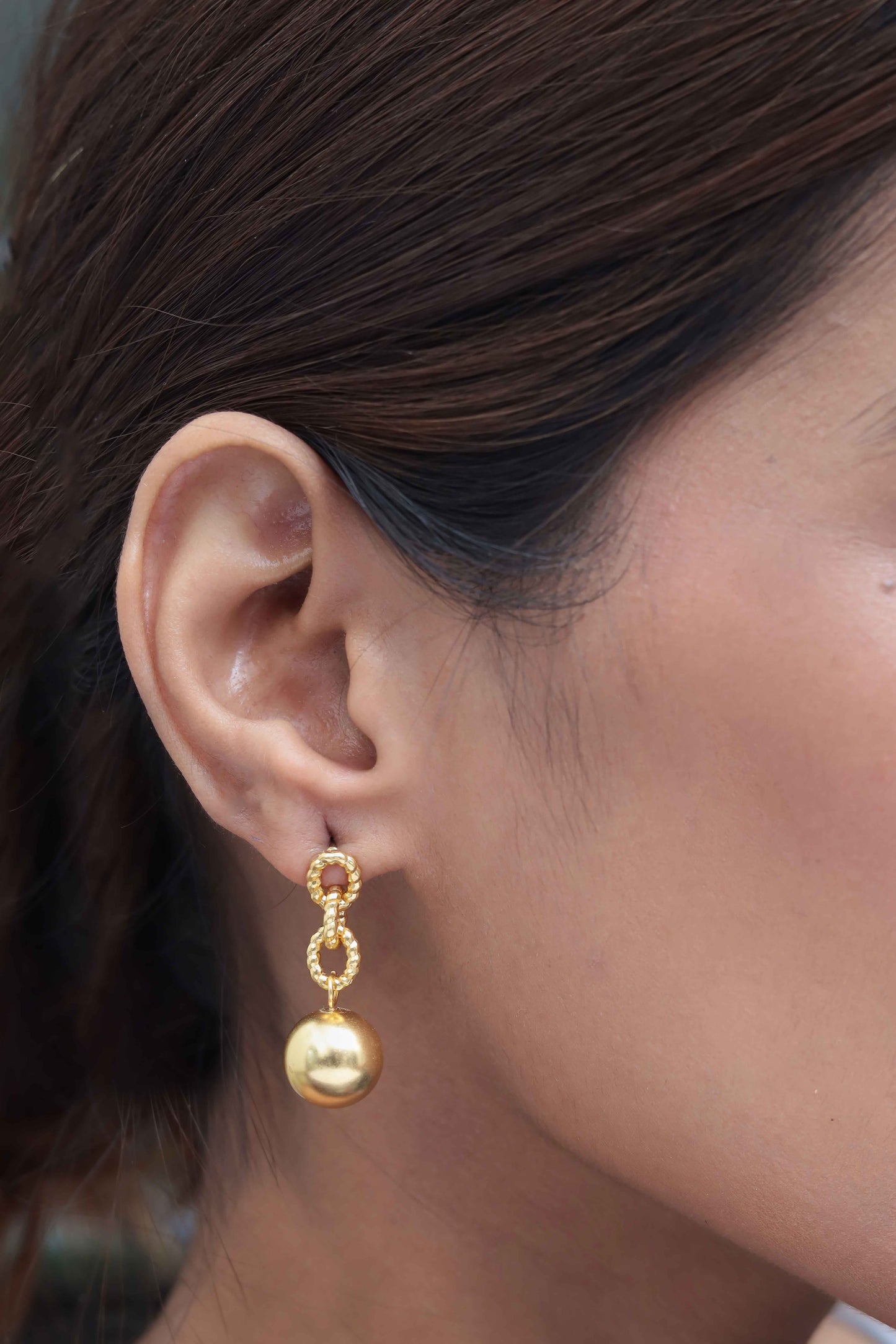 Golden Orb Drop Earrings