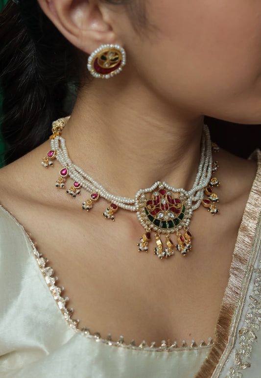 Nayantara Jadau Pearl Choker