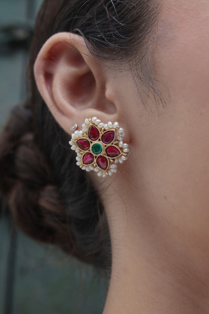 Floral Pearl Jadau Choker